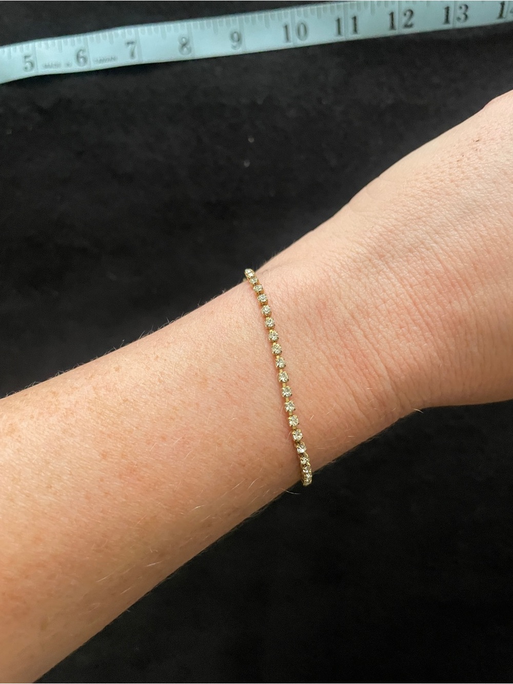 Classic Gold Tennis Bracelet with Clear Stones
